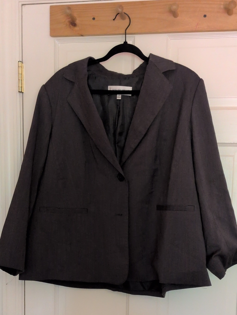 Jones New York Charcoal Single-Button Blazer